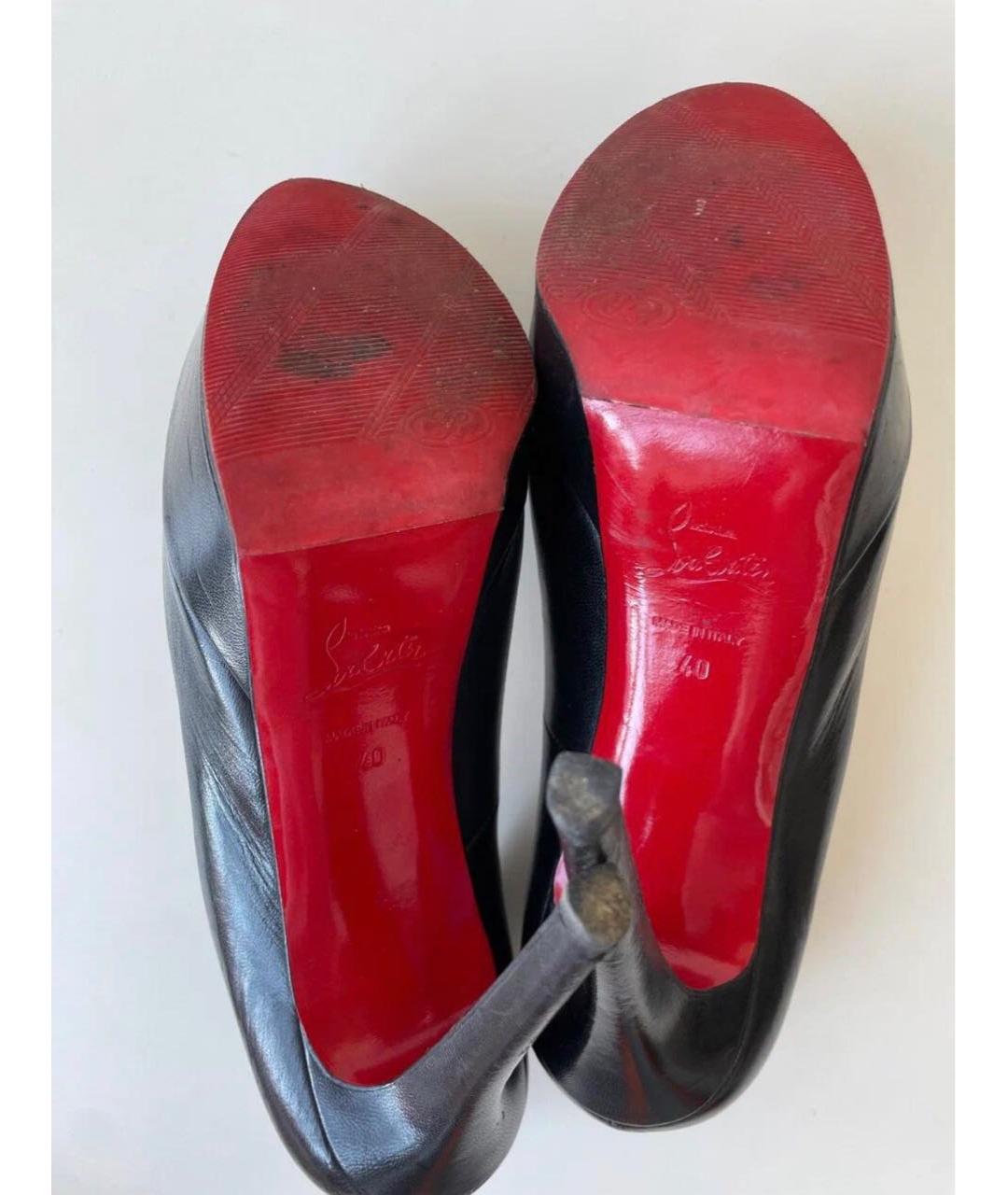 CHRISTIAN LOUBOUTIN Черные кожаные туфли, фото 5