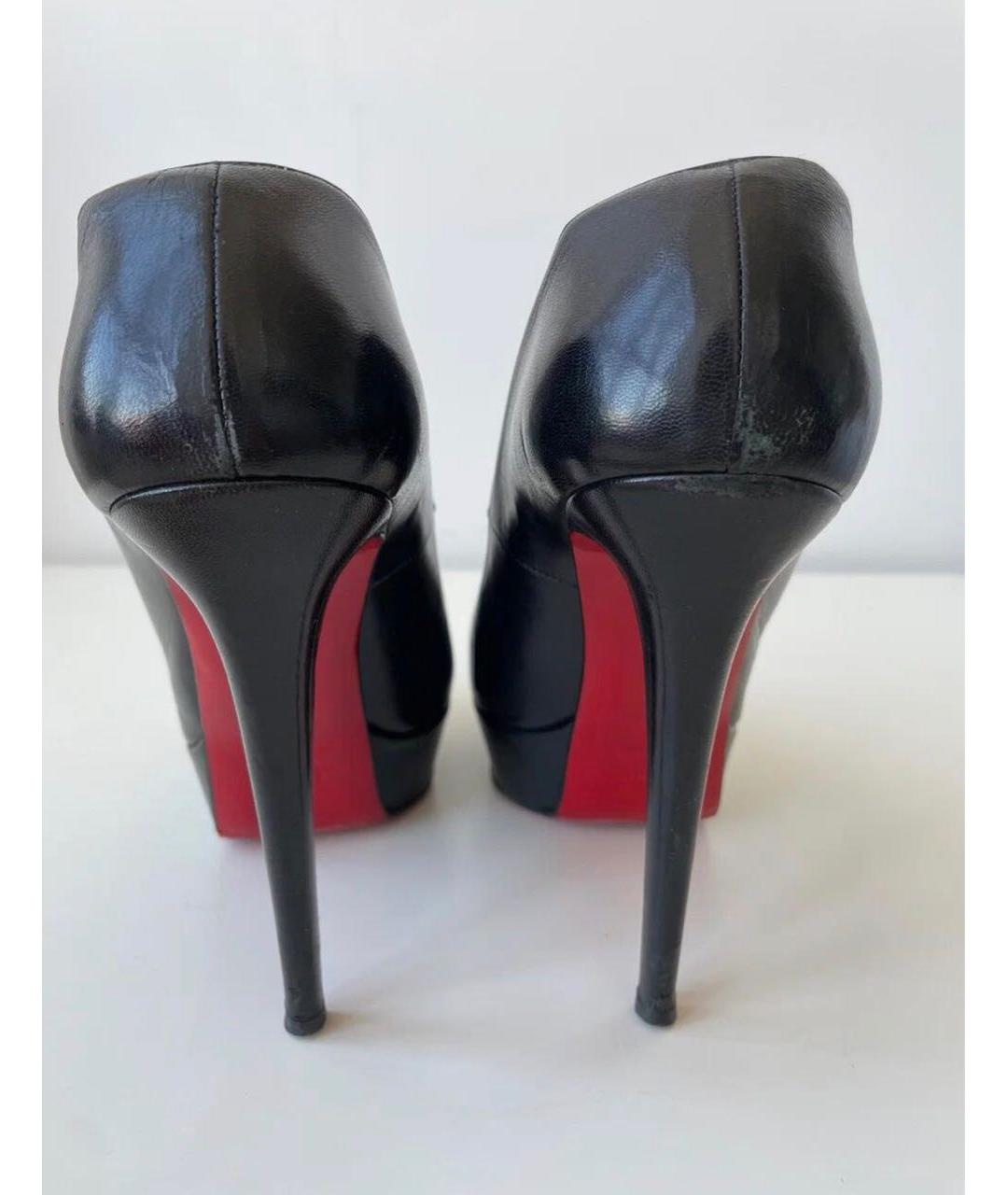 CHRISTIAN LOUBOUTIN Черные кожаные туфли, фото 3