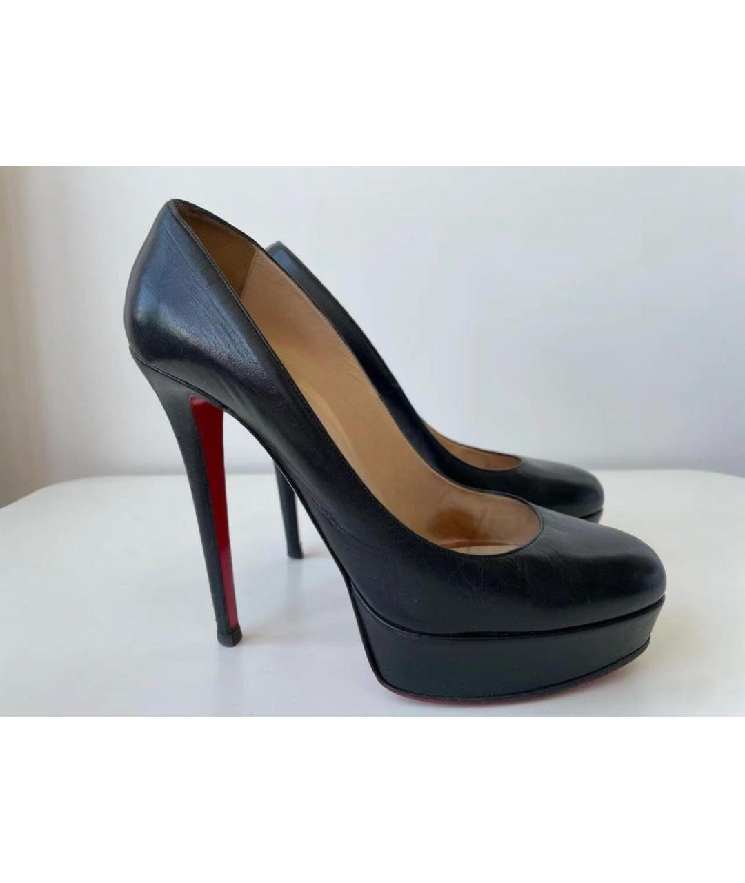 CHRISTIAN LOUBOUTIN Черные кожаные туфли, фото 6