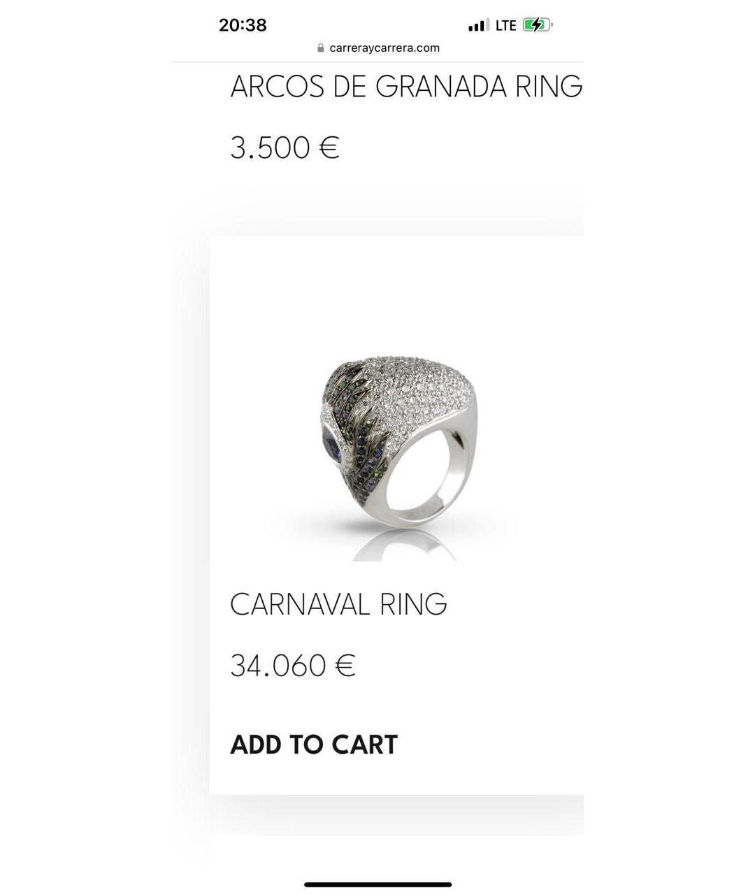 CARRERA Y CARRERA Белое кольцо из белого золота, фото 6