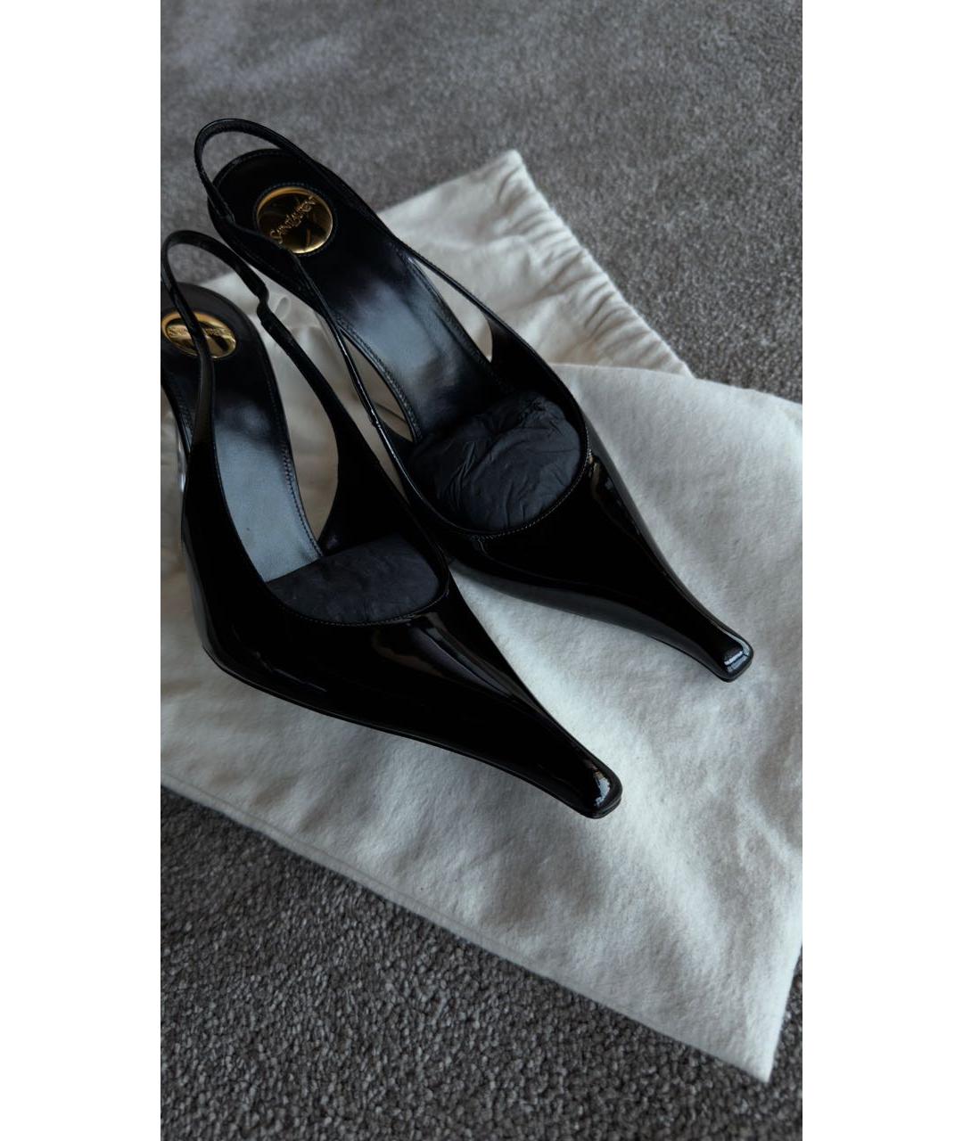 SAINT LAURENT Черные туфли из лакированной кожи, фото 6