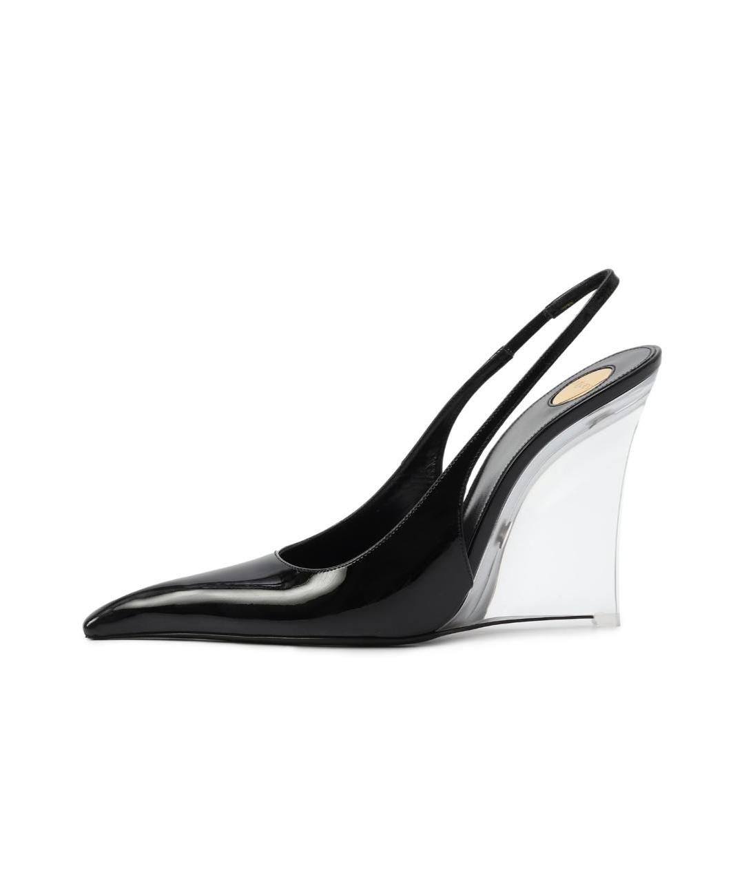 SAINT LAURENT Черные туфли из лакированной кожи, фото 9