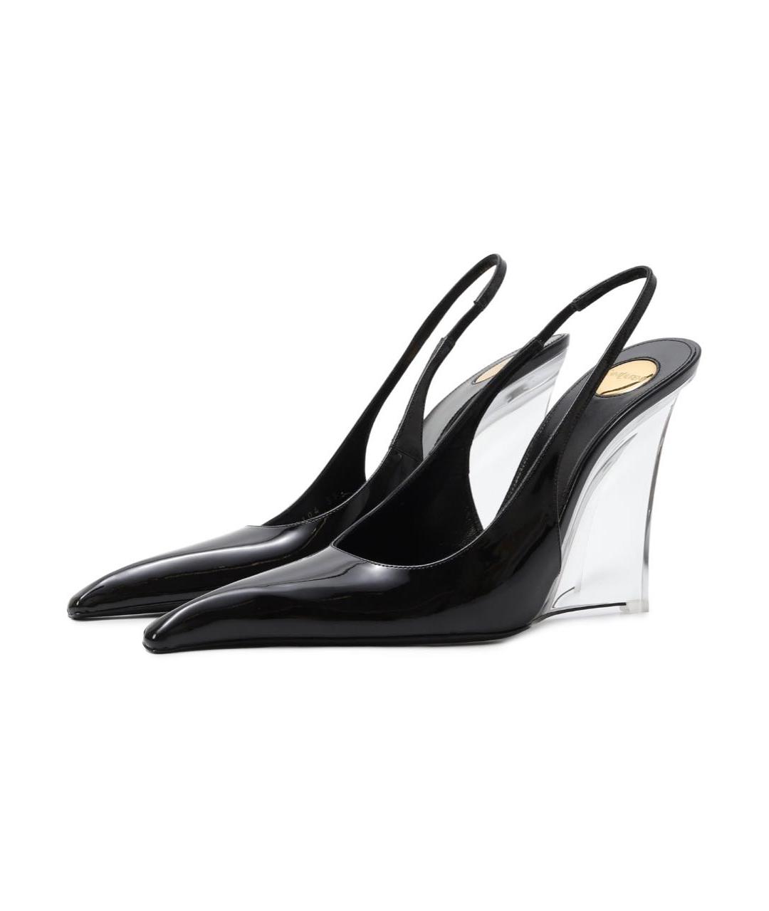 SAINT LAURENT Черные туфли из лакированной кожи, фото 2