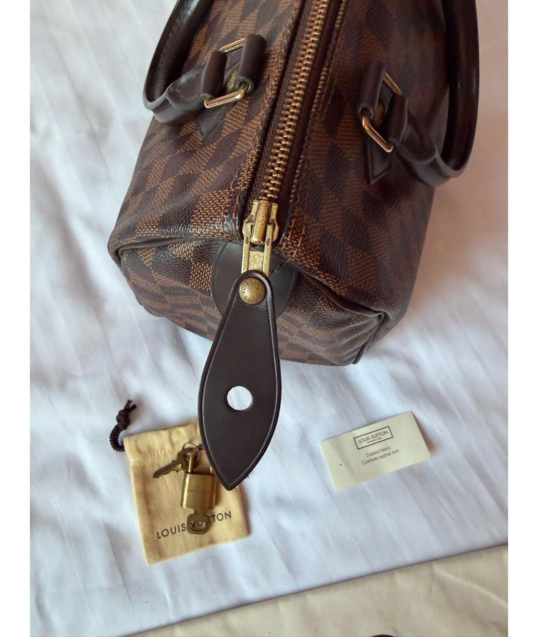 LOUIS VUITTON Коричневая кожаная сумка тоут, фото 3