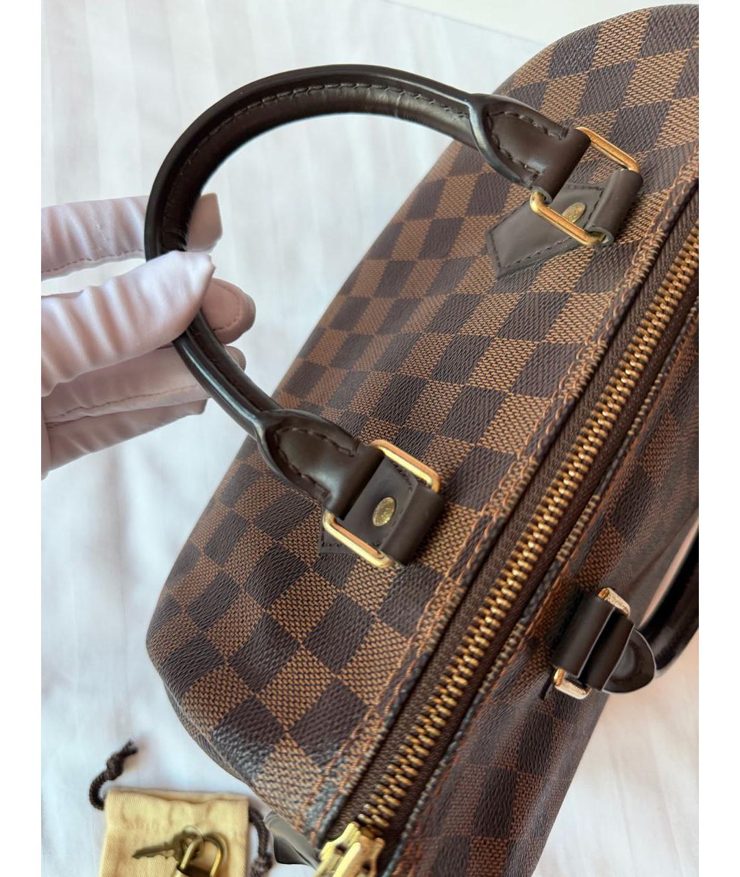 LOUIS VUITTON Коричневая кожаная сумка тоут, фото 4