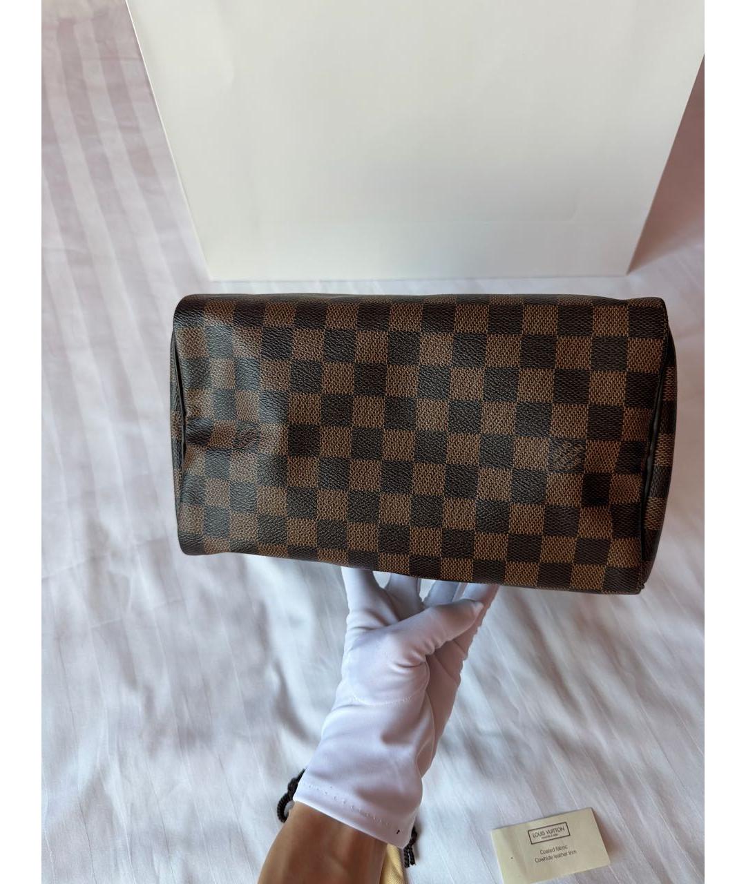LOUIS VUITTON Коричневая кожаная сумка тоут, фото 8