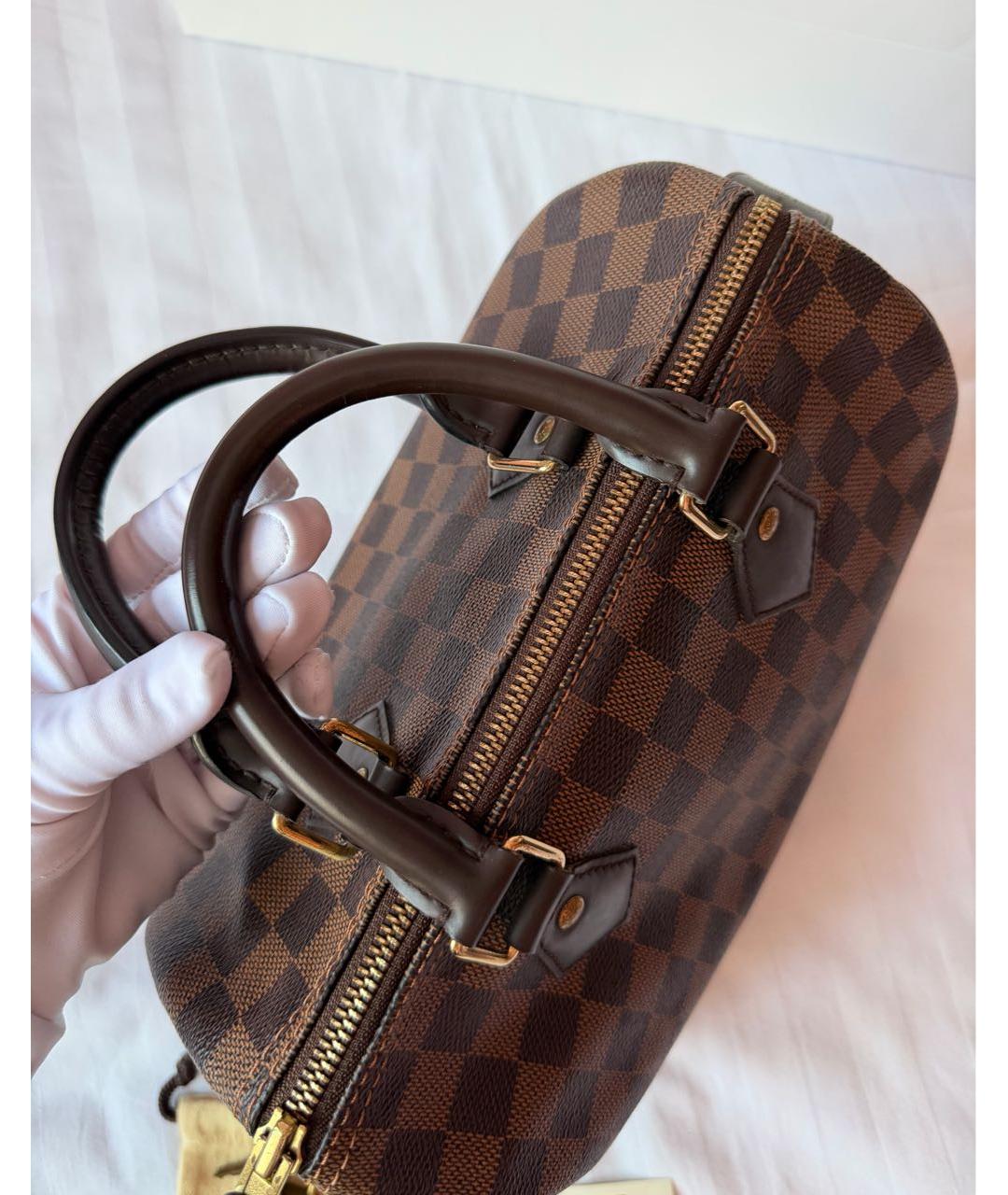 LOUIS VUITTON Коричневая кожаная сумка тоут, фото 6