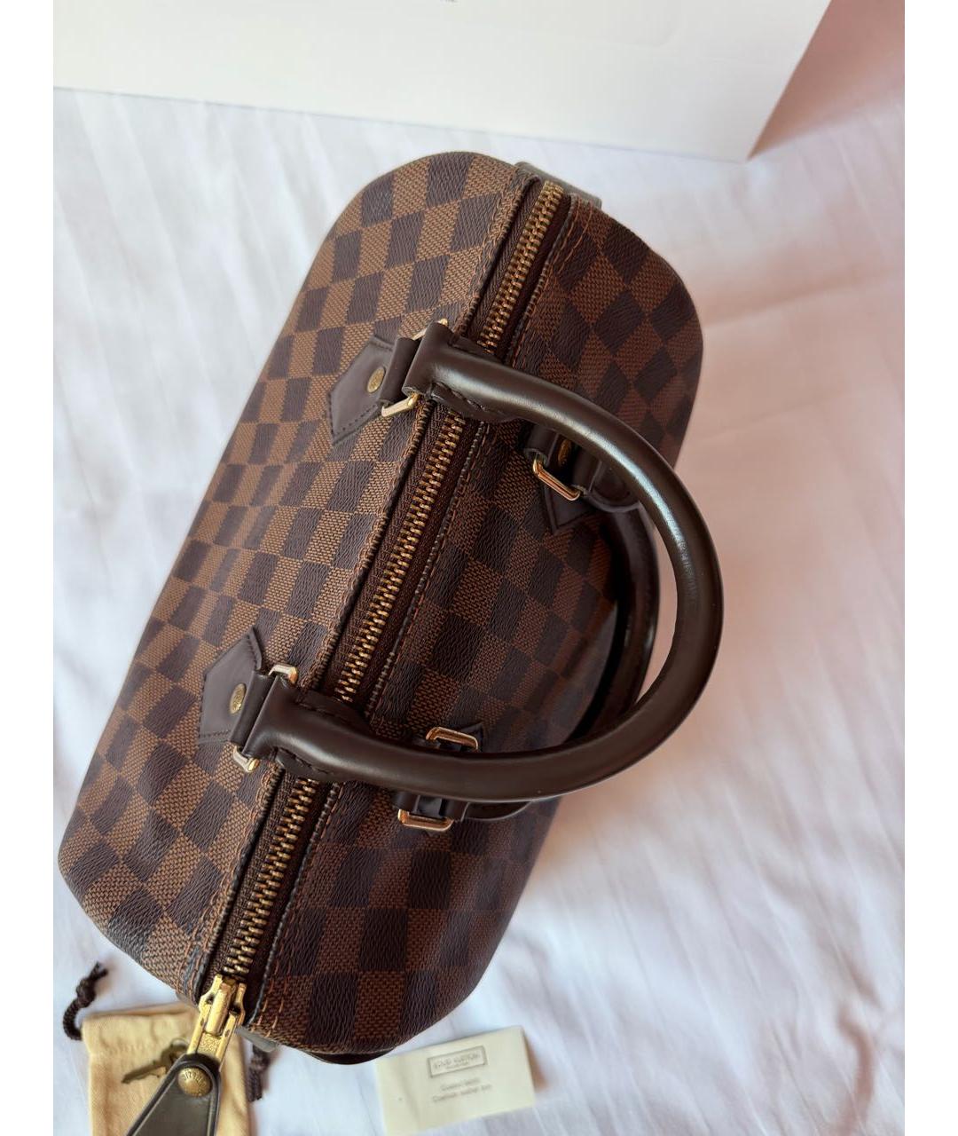 LOUIS VUITTON Коричневая кожаная сумка тоут, фото 5