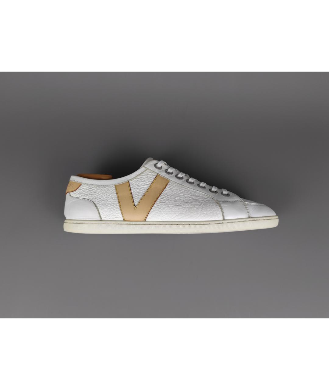LOUIS VUITTON Белые кожаные низкие кроссовки / кеды, фото 10