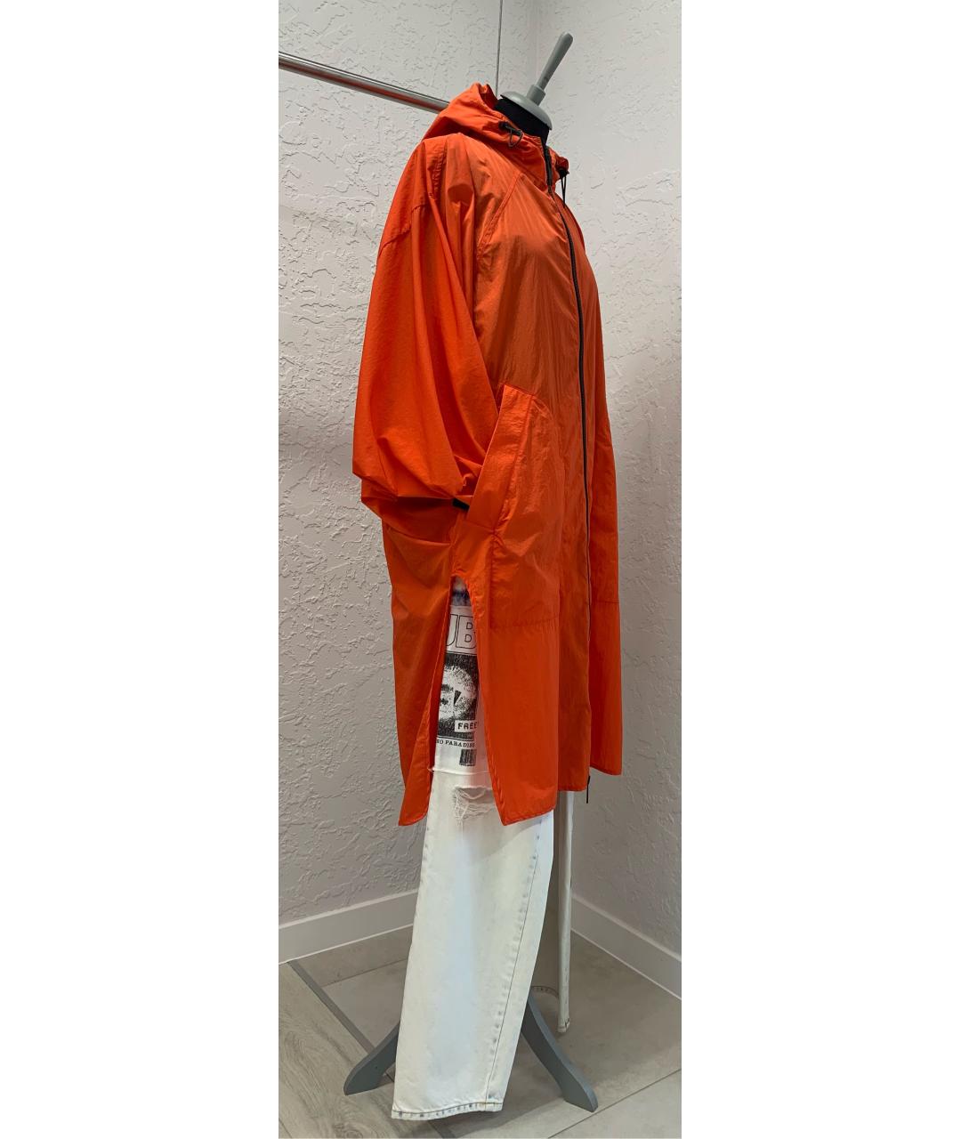 MARCELO BURLON Оранжевый полиамидовый тренч/плащ, фото 4