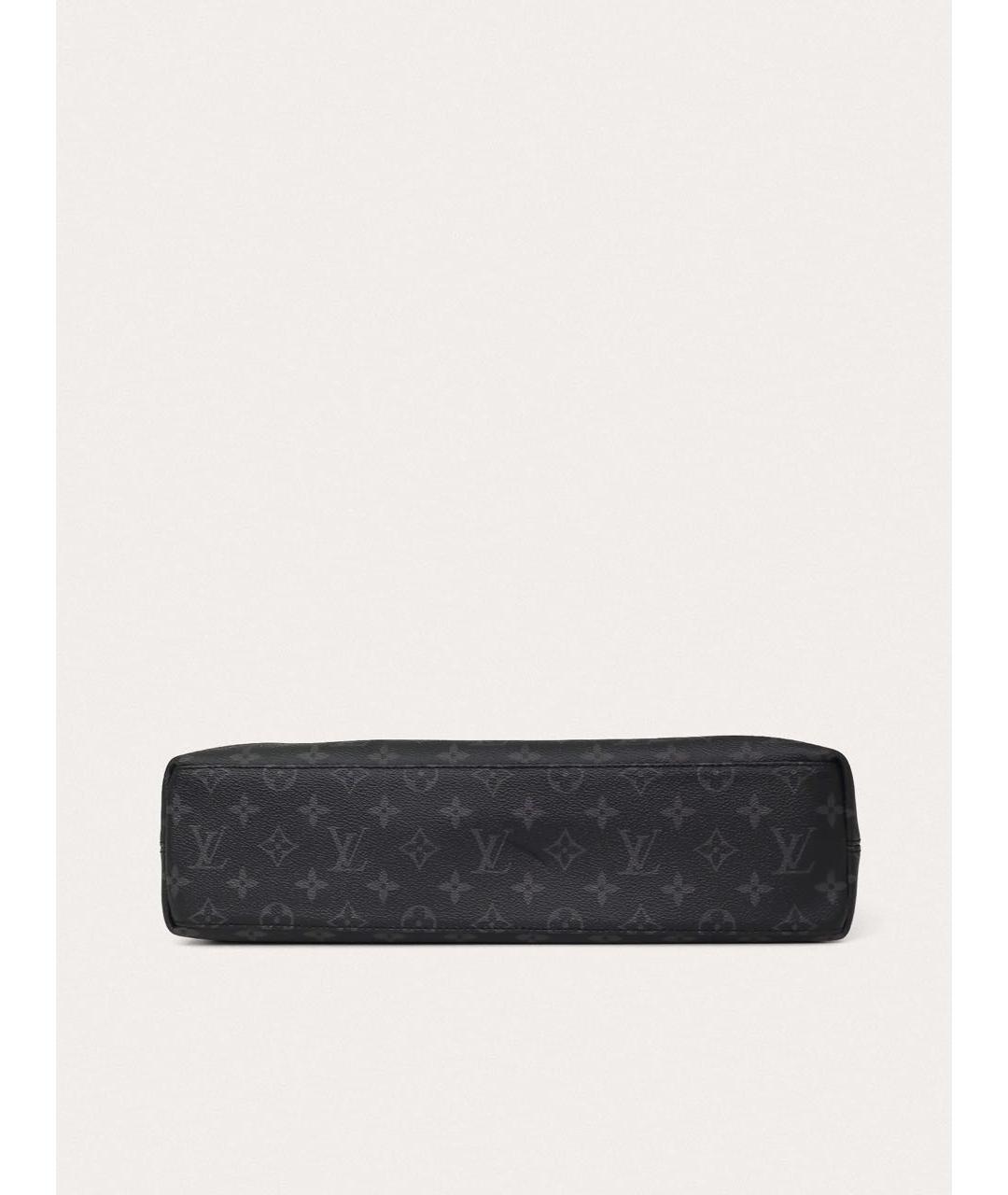 LOUIS VUITTON Черный кожаный портфель, фото 6