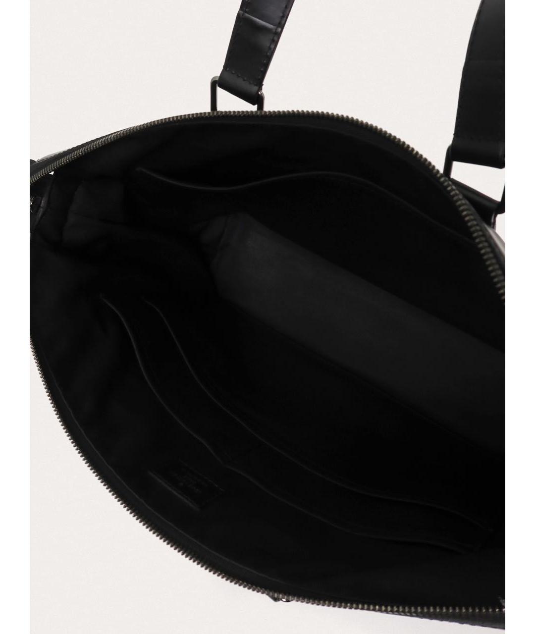 LOUIS VUITTON Черный кожаный портфель, фото 4