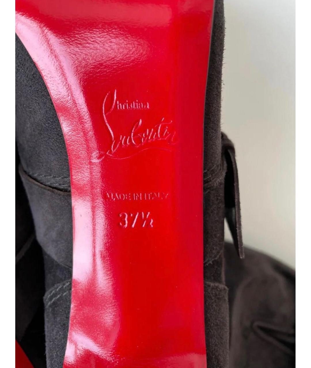 CHRISTIAN LOUBOUTIN Коричневые замшевые полусапоги, фото 5