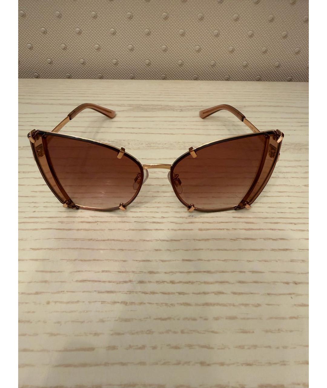 DOLCE&GABBANA Коричневые металлические солнцезащитные очки, фото 5