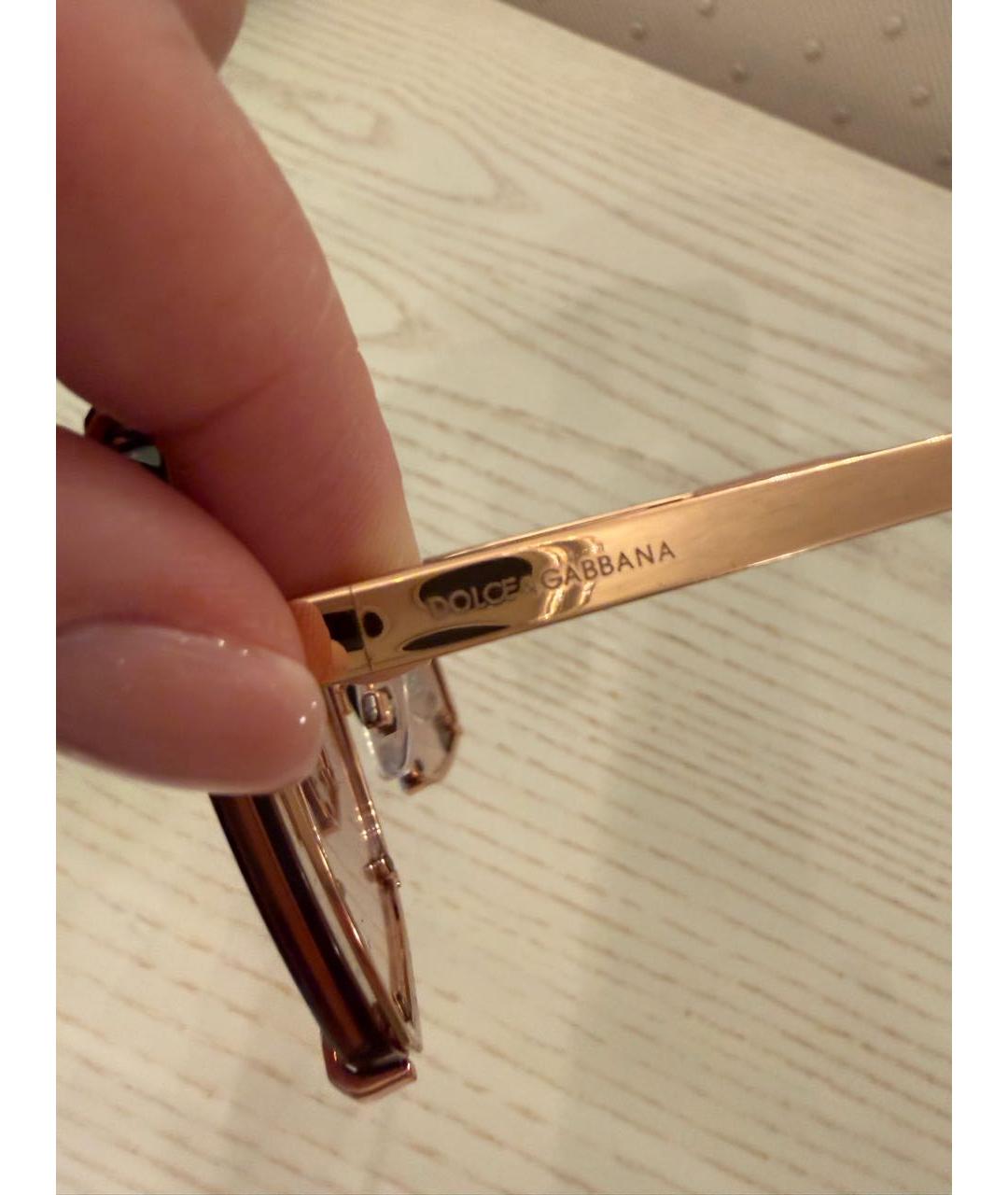 DOLCE&GABBANA Коричневые металлические солнцезащитные очки, фото 3