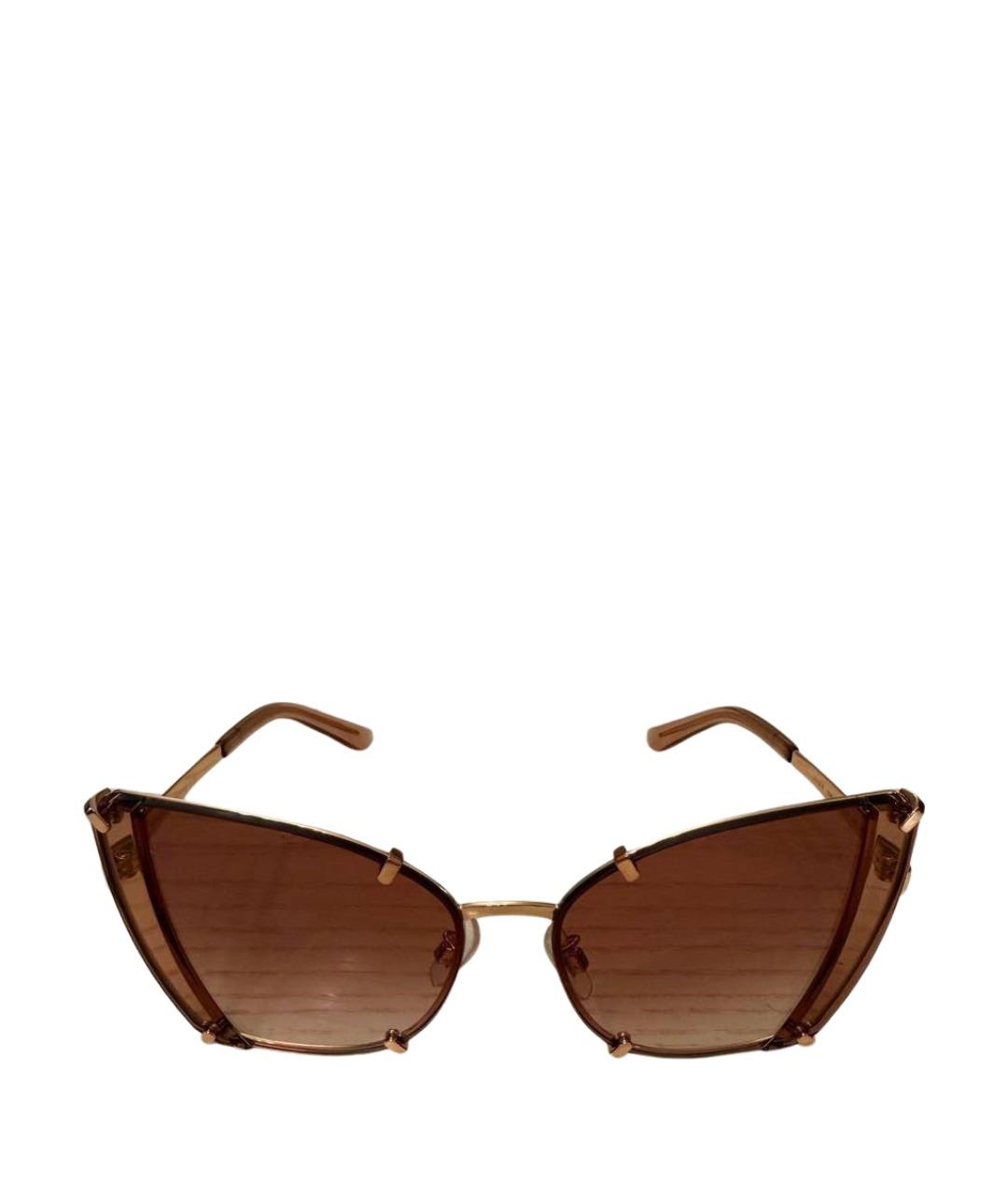 DOLCE&GABBANA Коричневые металлические солнцезащитные очки, фото 1