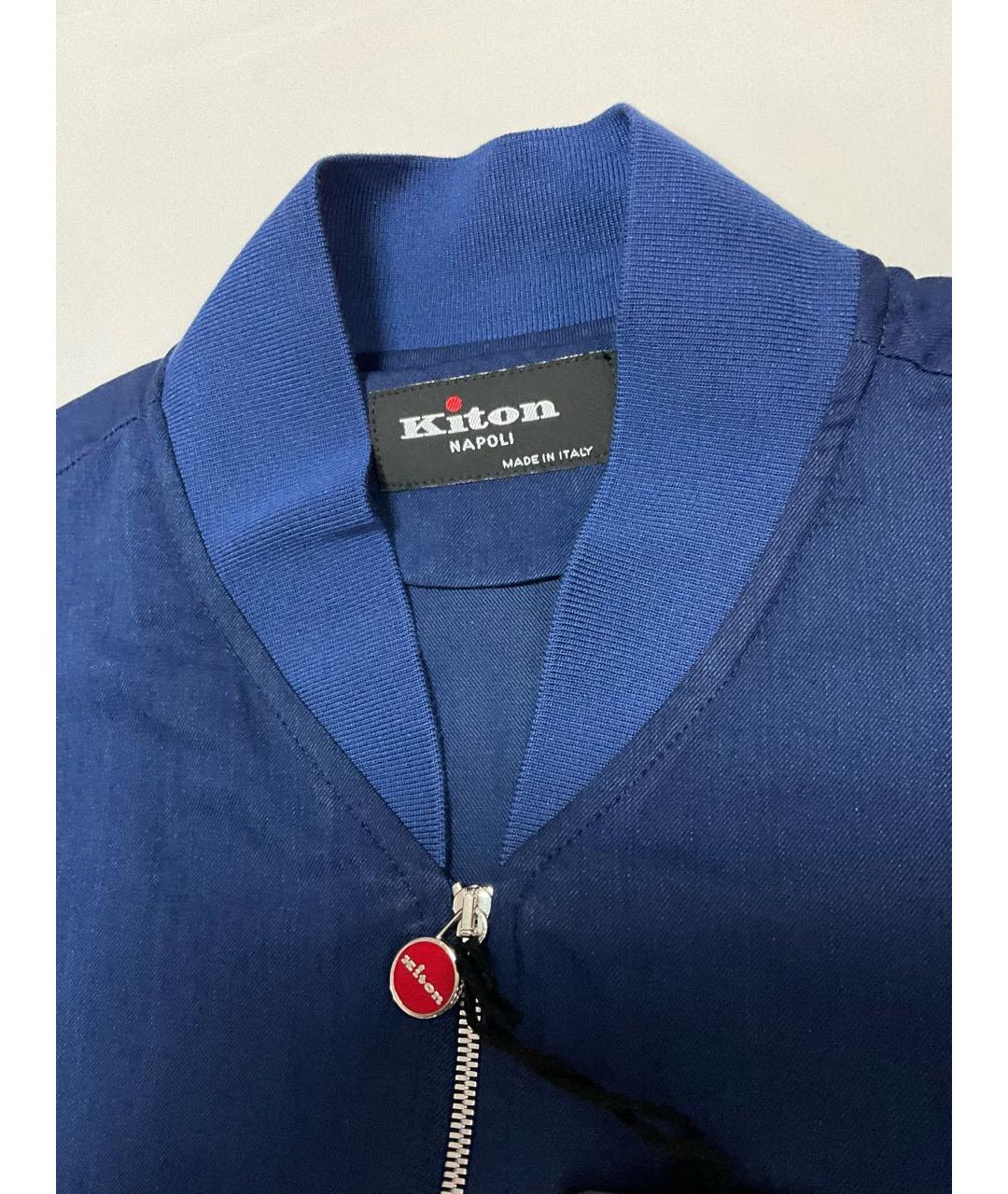 KITON Синяя хлопковая куртка, фото 4