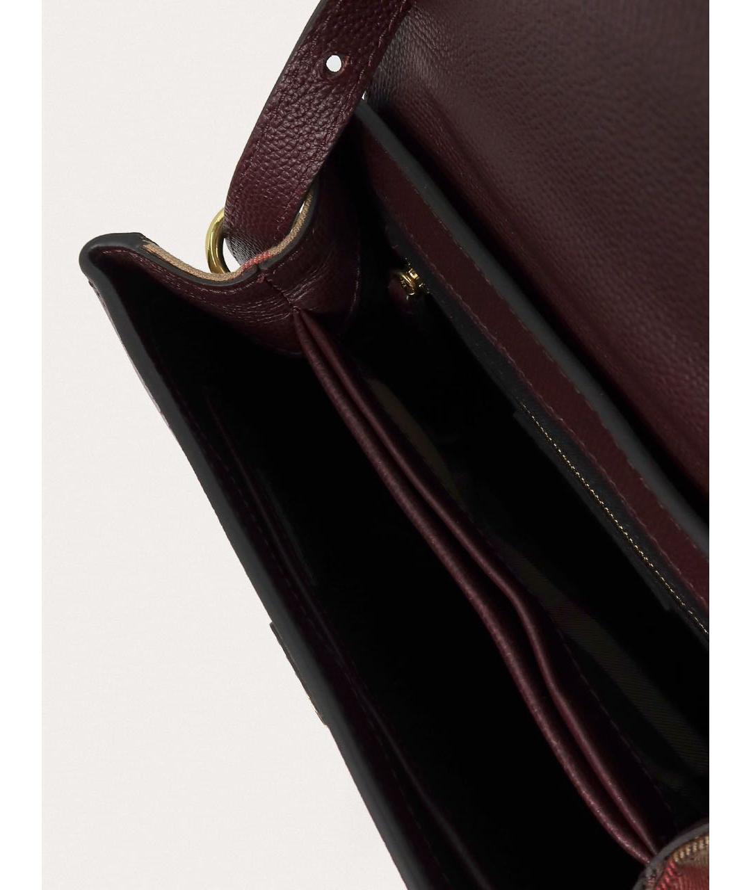 BURBERRY Бордовая кожаная сумка через плечо, фото 4
