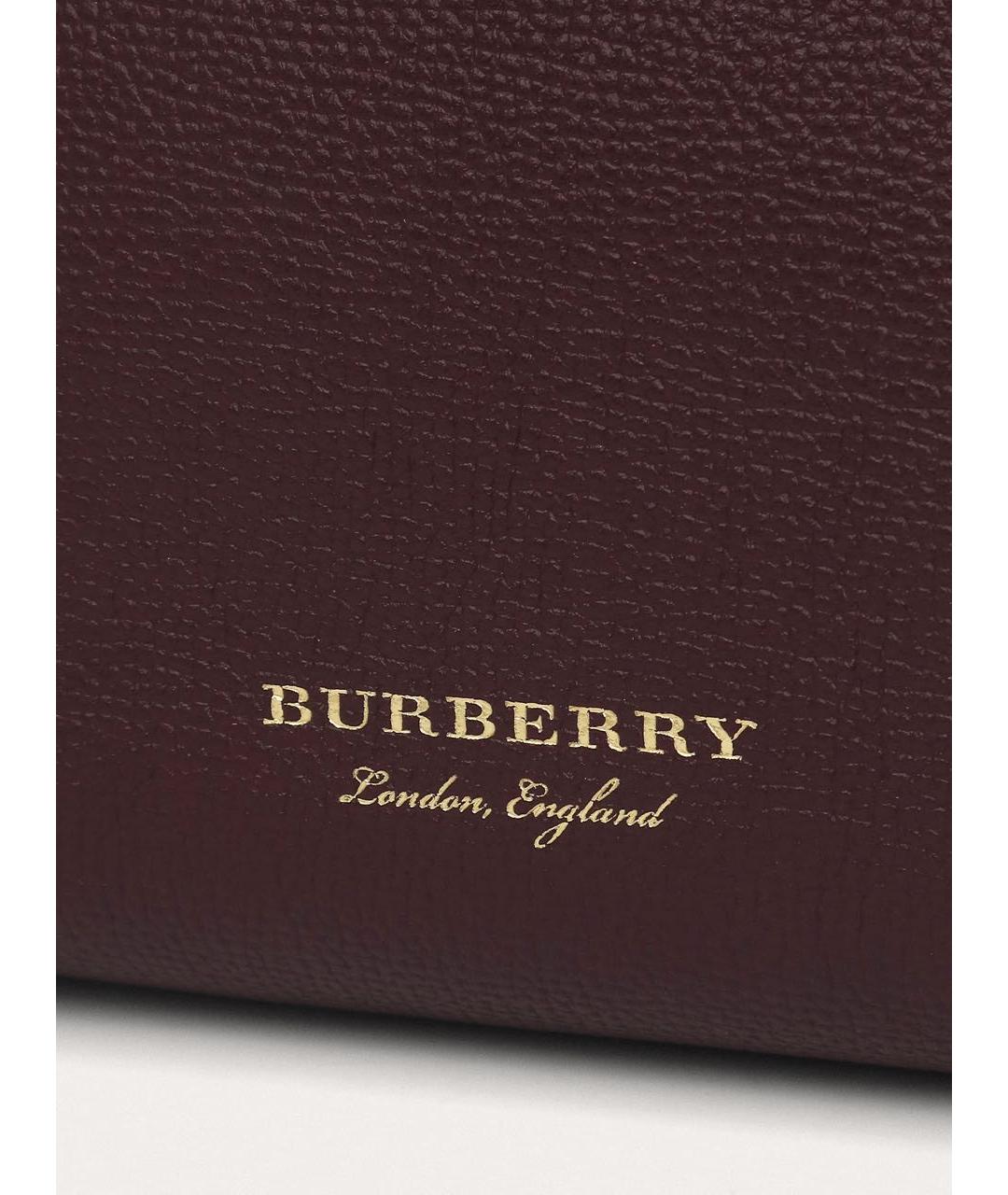 BURBERRY Бордовая кожаная сумка через плечо, фото 8