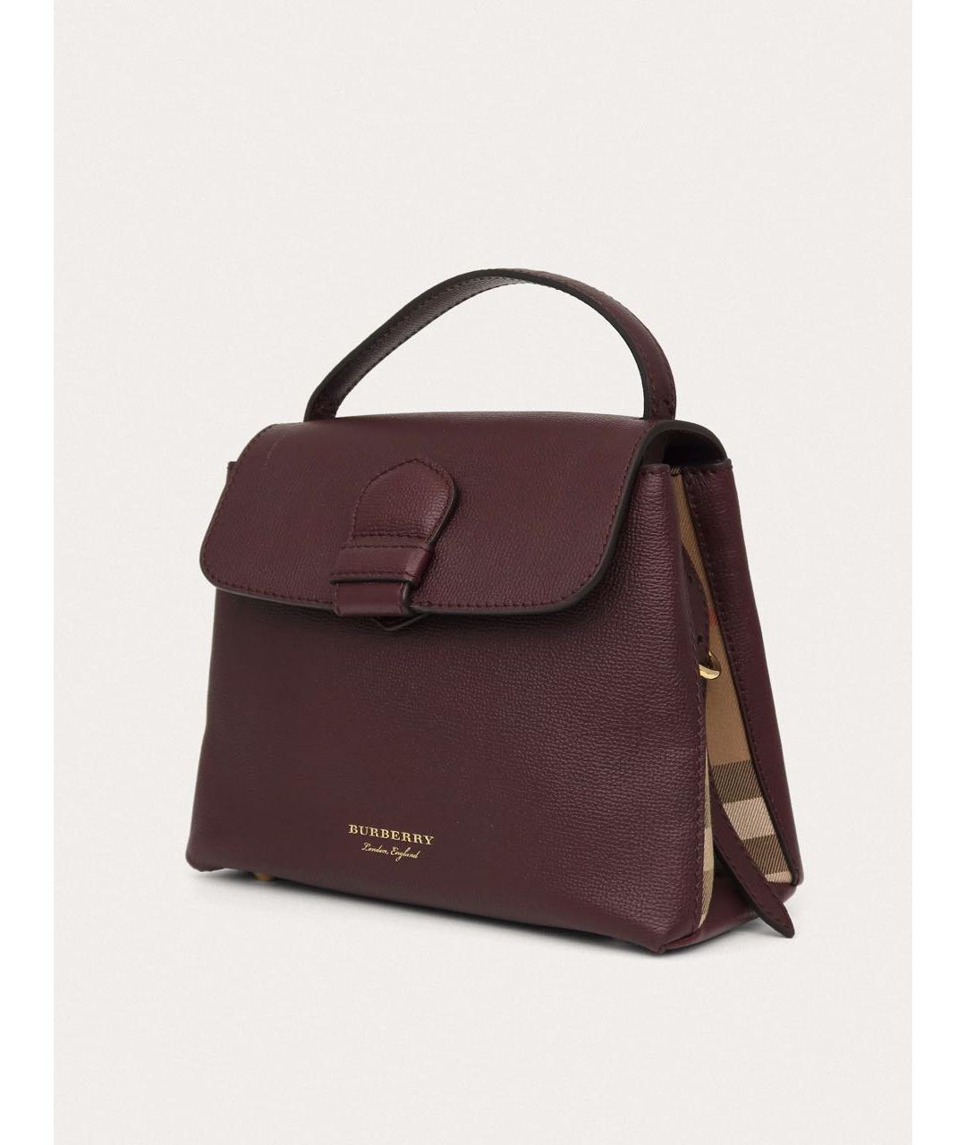 BURBERRY Бордовая кожаная сумка через плечо, фото 2