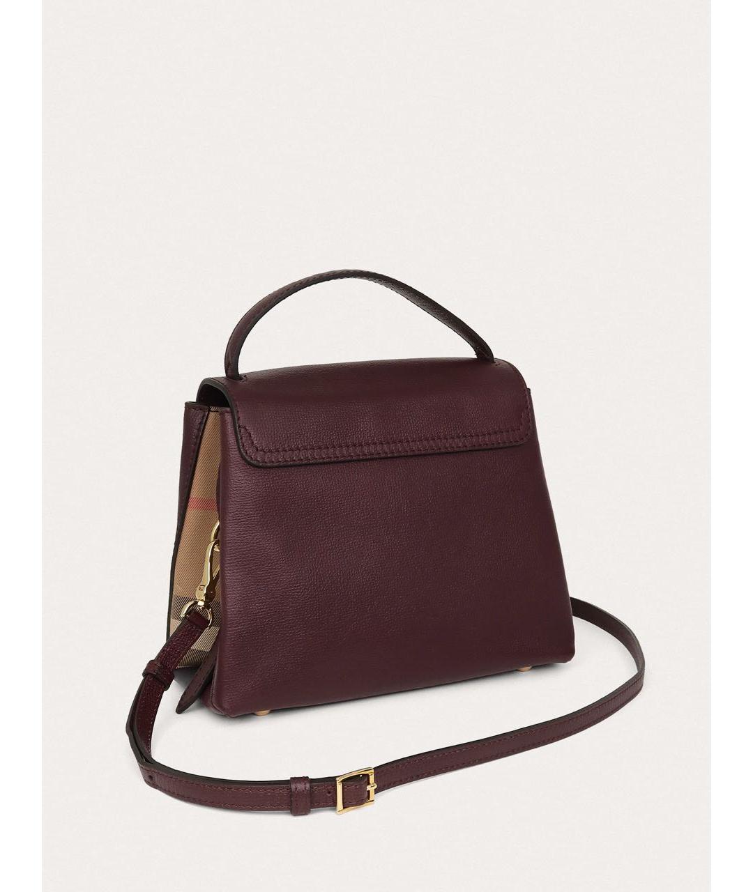 BURBERRY Бордовая кожаная сумка через плечо, фото 3