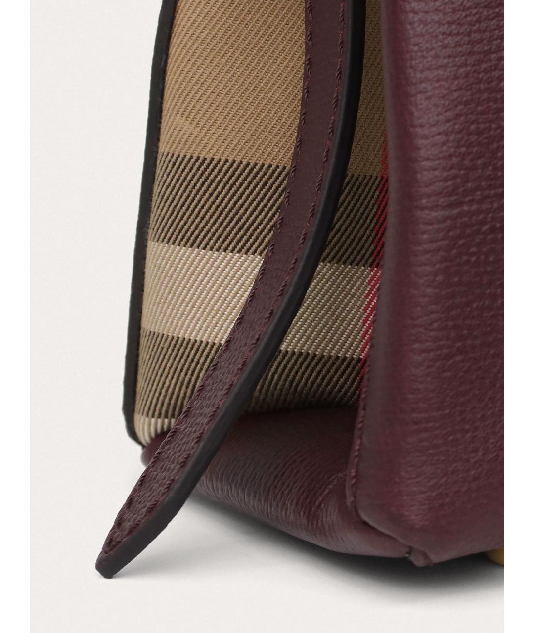 BURBERRY Бордовая кожаная сумка через плечо, фото 5