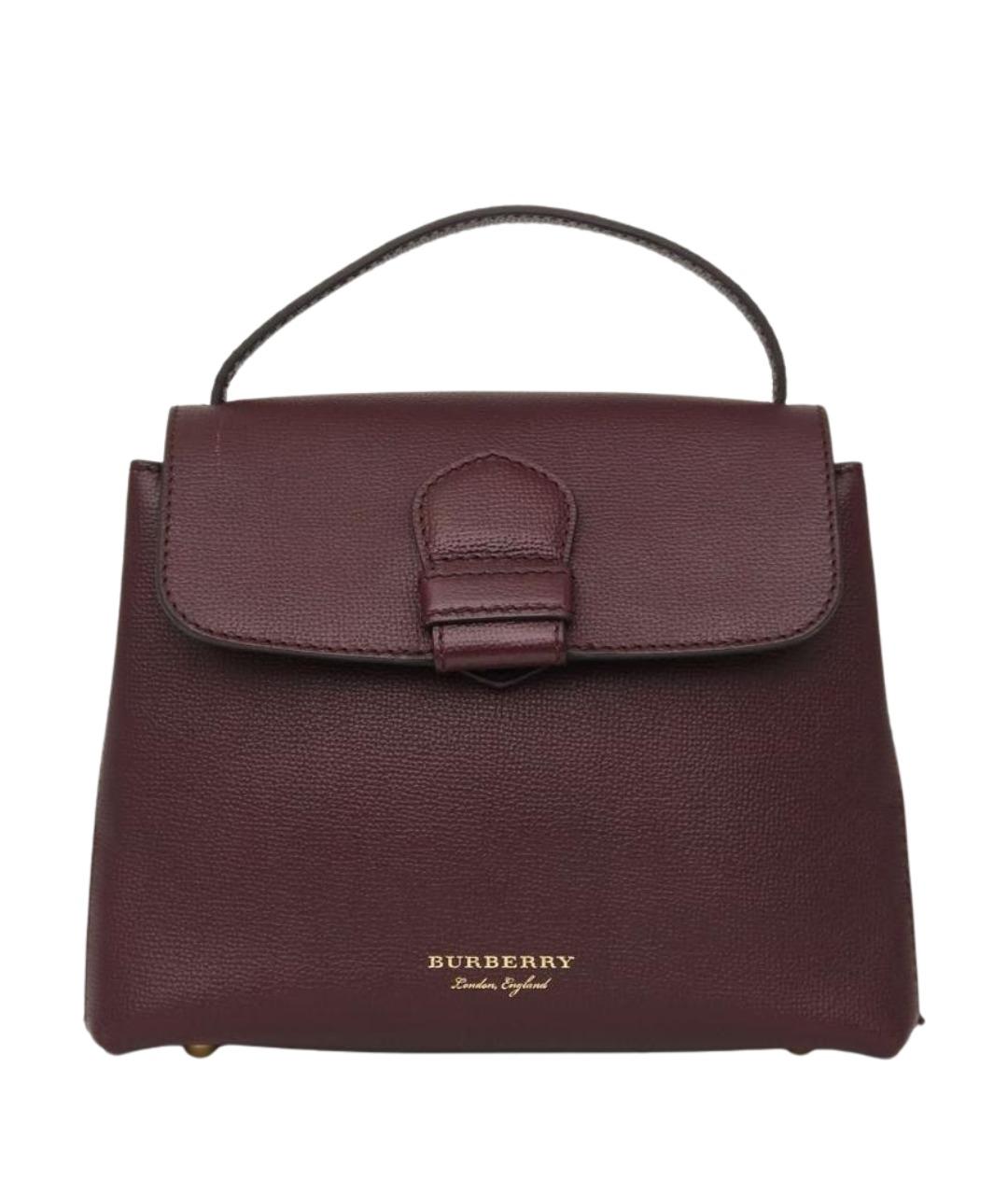 BURBERRY Бордовая кожаная сумка через плечо, фото 1