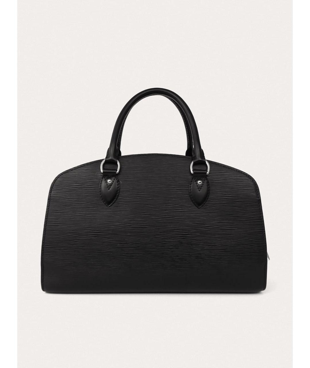 LOUIS VUITTON Черная кожаная сумка с короткими ручками, фото 3