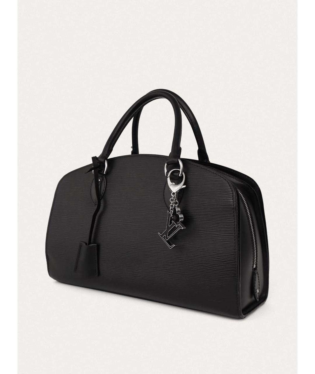 LOUIS VUITTON Черная кожаная сумка с короткими ручками, фото 2