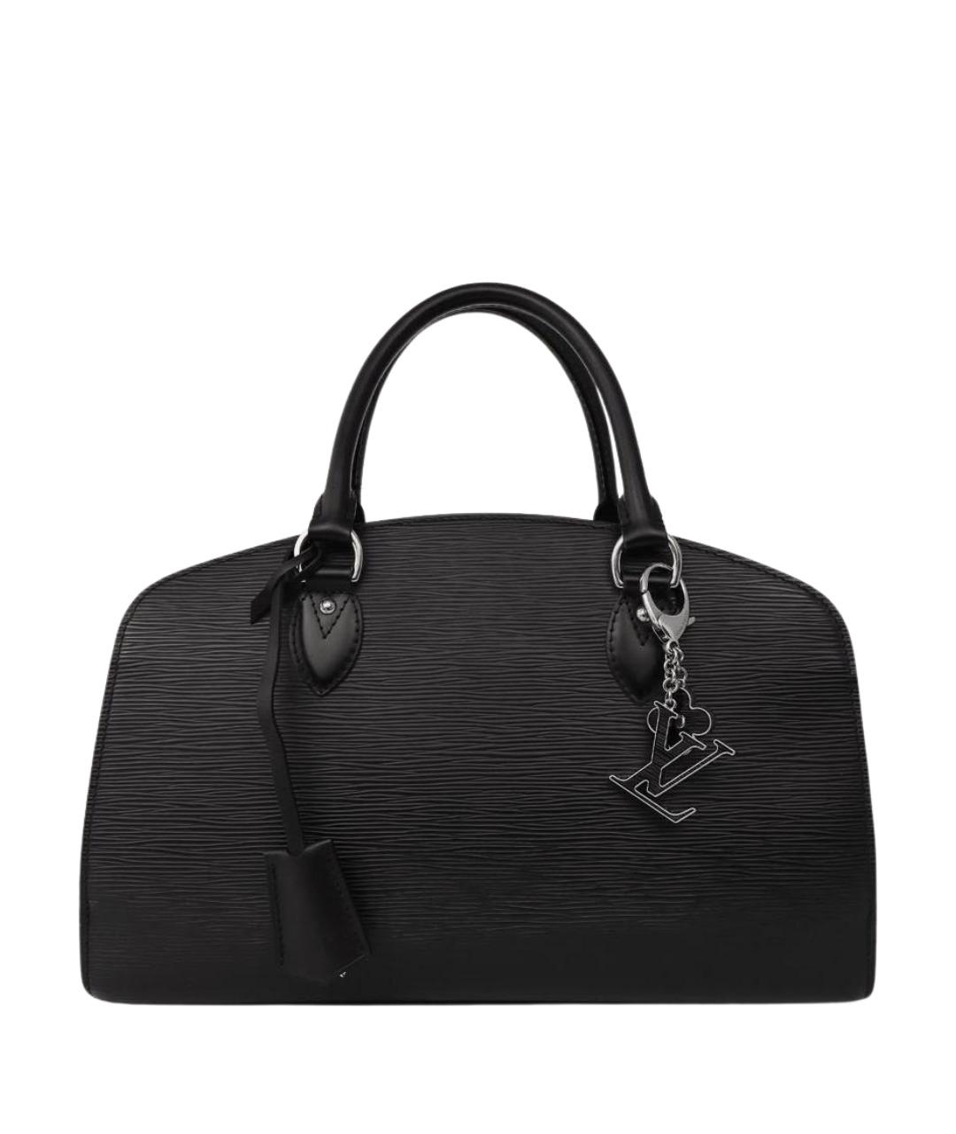 LOUIS VUITTON Черная кожаная сумка с короткими ручками, фото 1