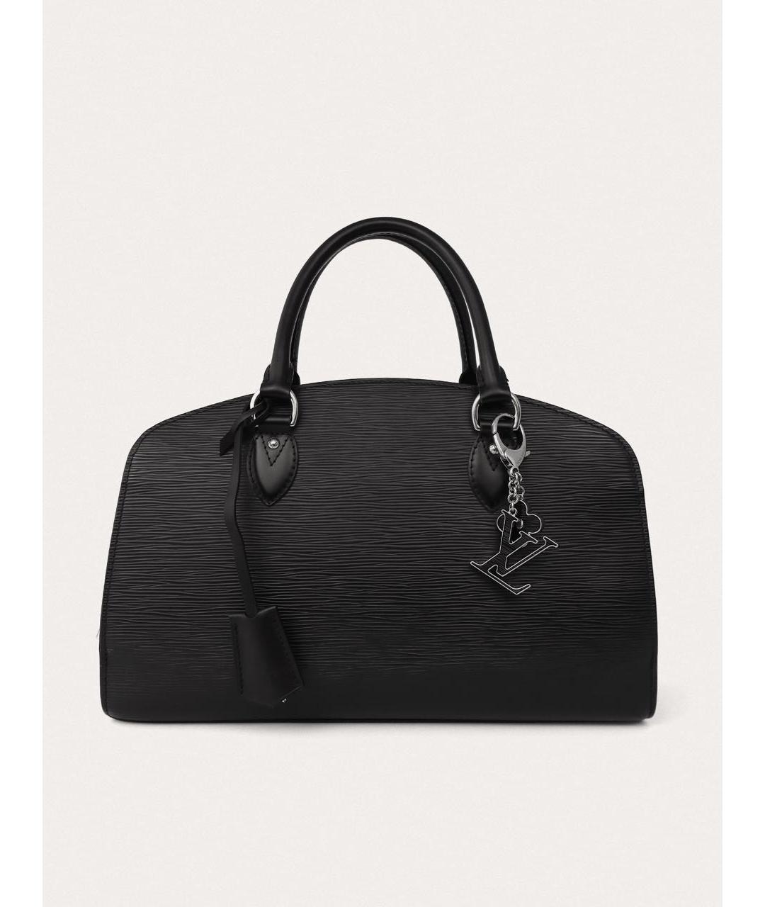 LOUIS VUITTON Черная кожаная сумка с короткими ручками, фото 9