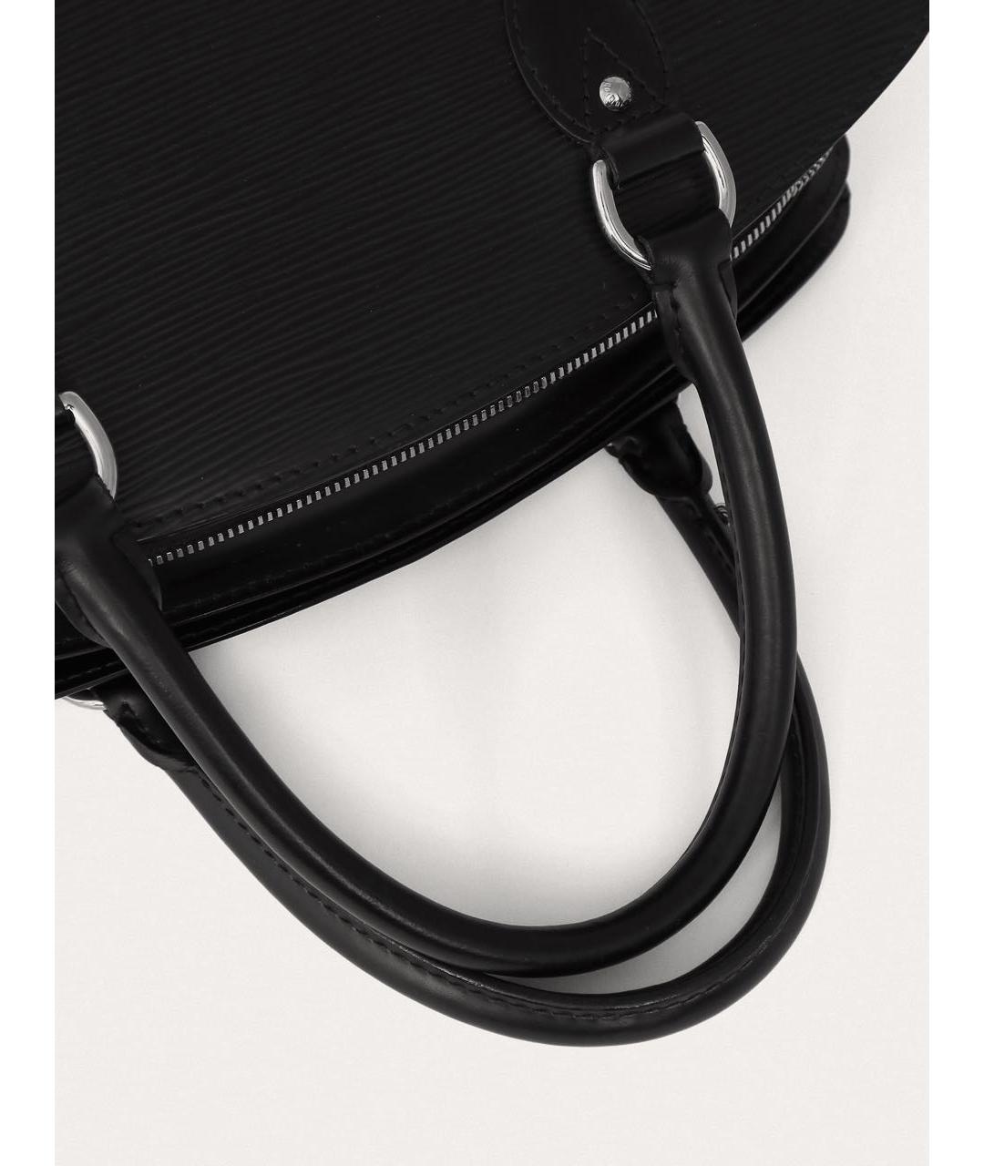 LOUIS VUITTON Черная кожаная сумка с короткими ручками, фото 5