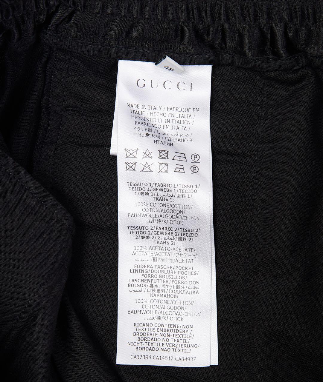 GUCCI Черные хлопковые повседневные брюки, фото 2