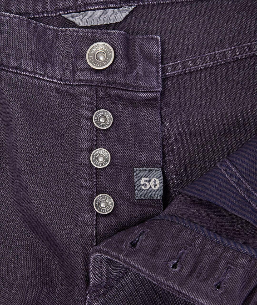 BRUNELLO CUCINELLI Фиолетовые хлопковые прямые джинсы, фото 4