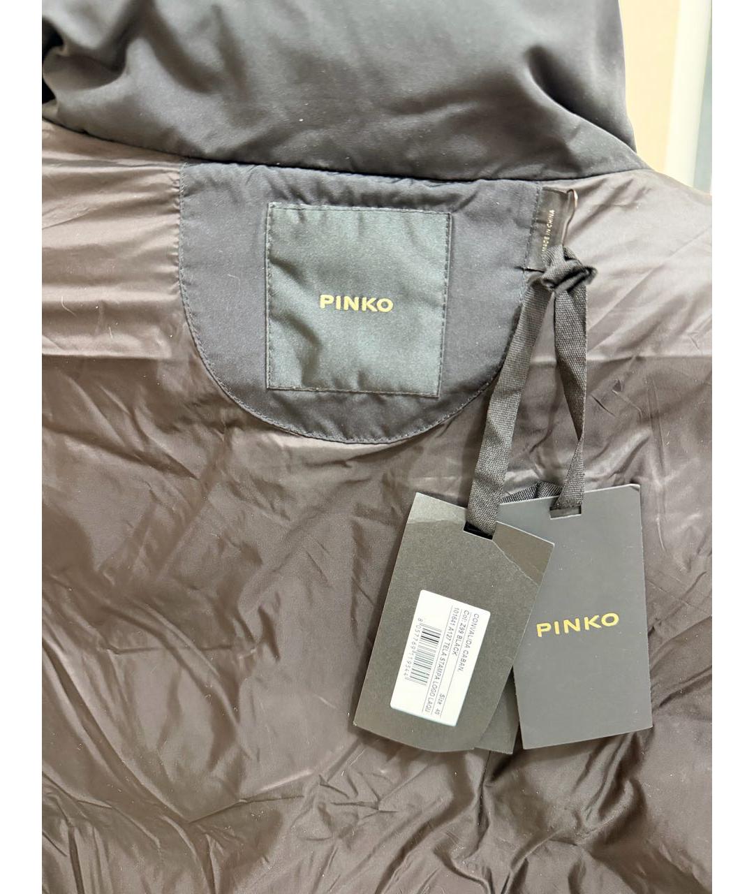 PINKO Черная полиэстеровая куртка, фото 3