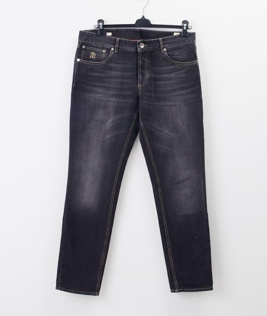 BRUNELLO CUCINELLI Черные хлопковые джинсы скинни, фото 4