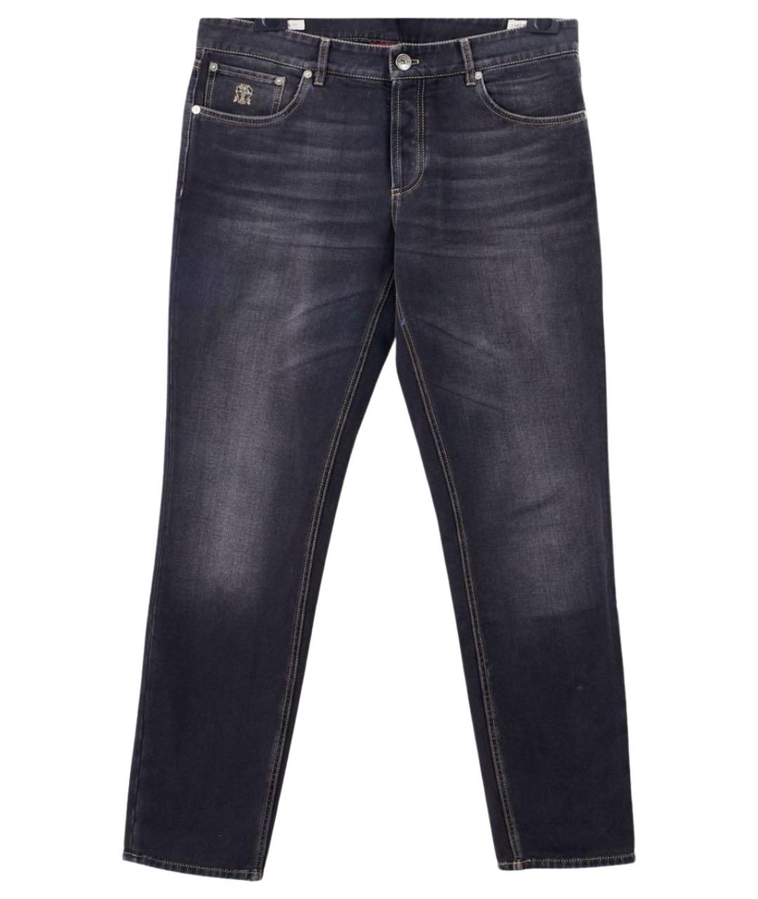 BRUNELLO CUCINELLI Черные хлопковые джинсы скинни, фото 1