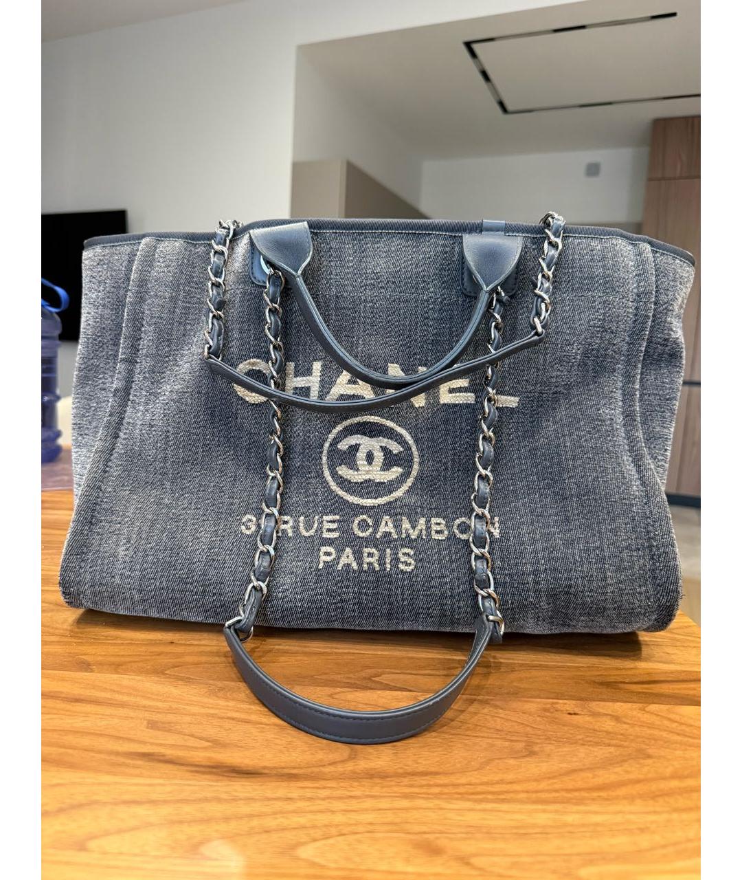 CHANEL Антрацитовая сумка тоут, фото 9
