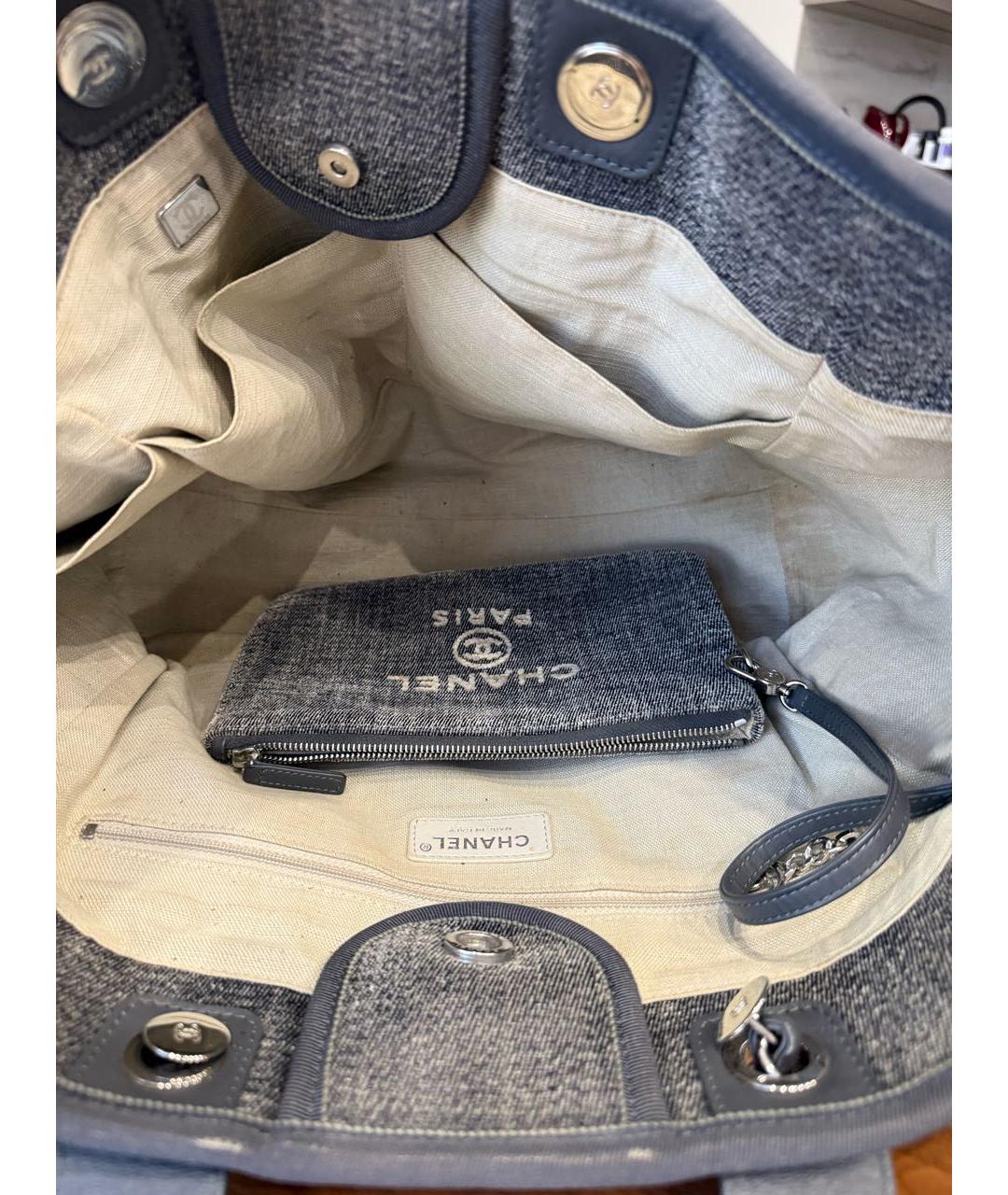 CHANEL Антрацитовая сумка тоут, фото 4