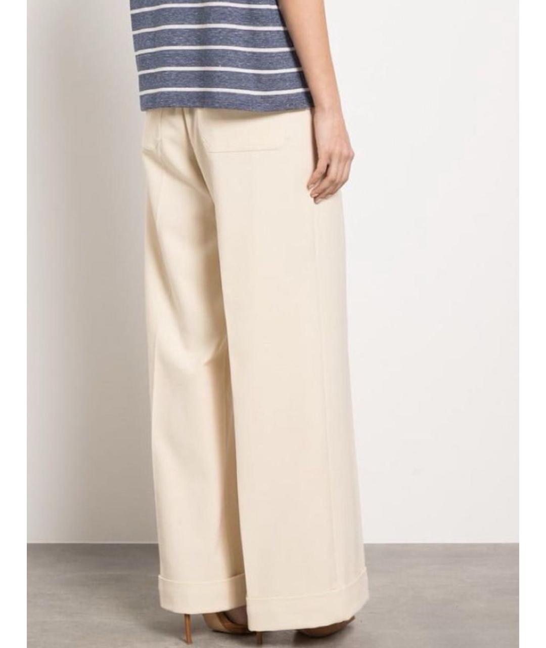 SPORTMAX Бежевые хлопковые брюки широкие, фото 6