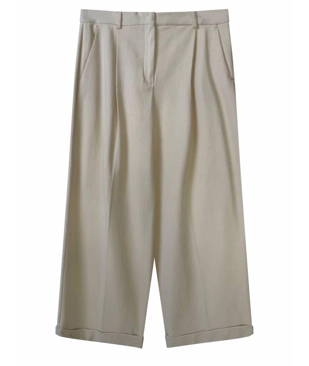 SPORTMAX Бежевые хлопковые брюки широкие, фото 1