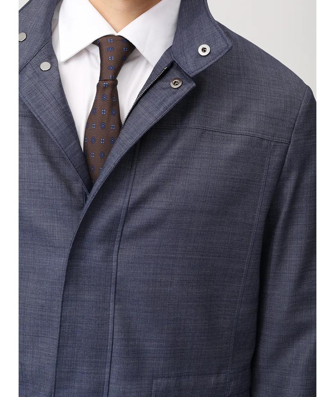 CANALI Синяя шерстяная куртка, фото 5