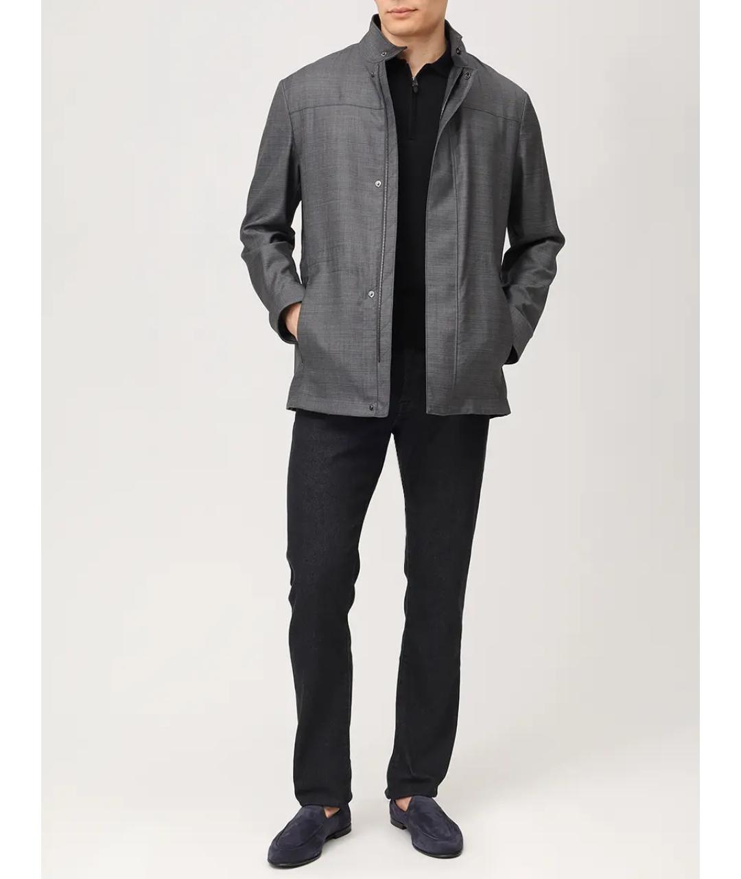 CANALI Серая шерстяная куртка, фото 2