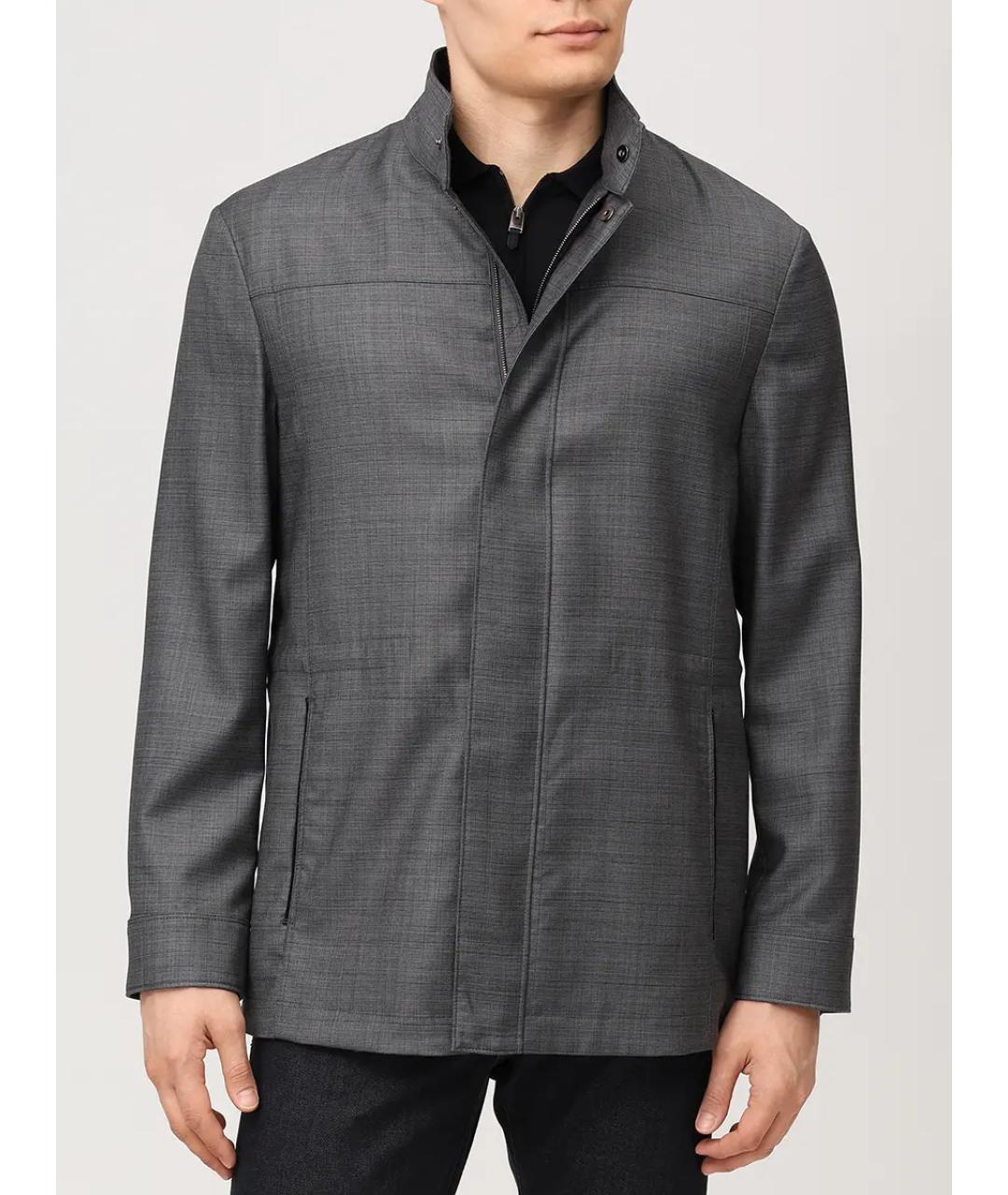 CANALI Серая шерстяная куртка, фото 4