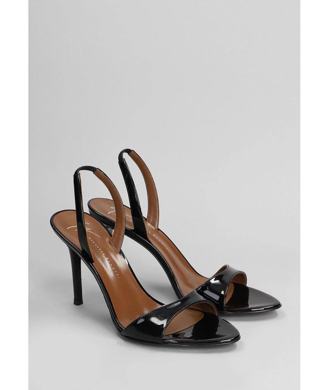 GIUSEPPE ZANOTTI DESIGN Черные босоножки из лакированной кожи, фото 7