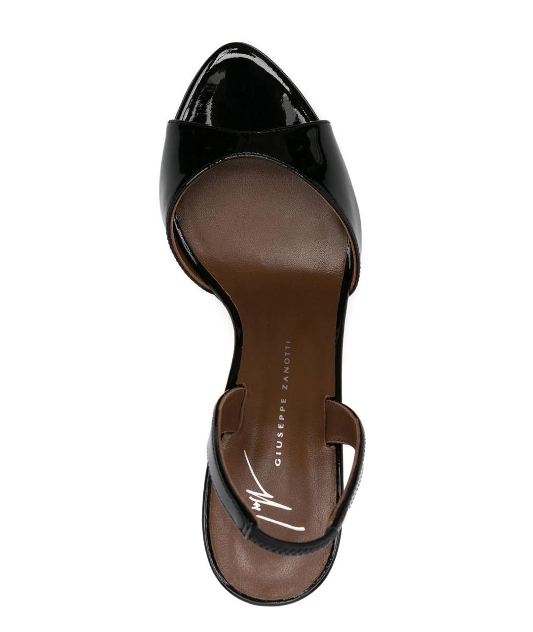 GIUSEPPE ZANOTTI DESIGN Черные босоножки из лакированной кожи, фото 5