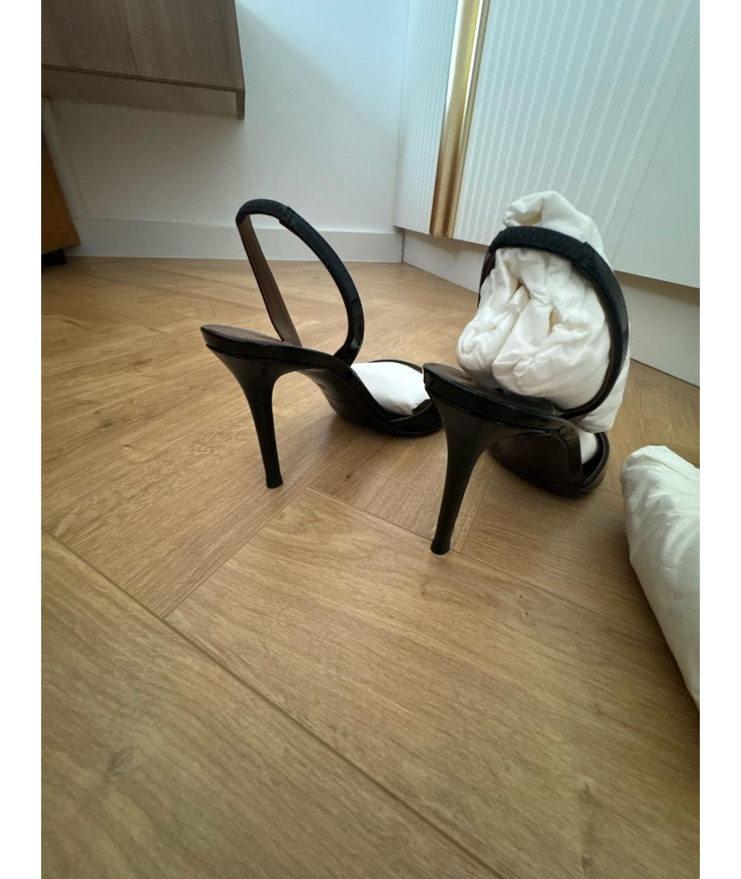 GIUSEPPE ZANOTTI DESIGN Черные босоножки из лакированной кожи, фото 3