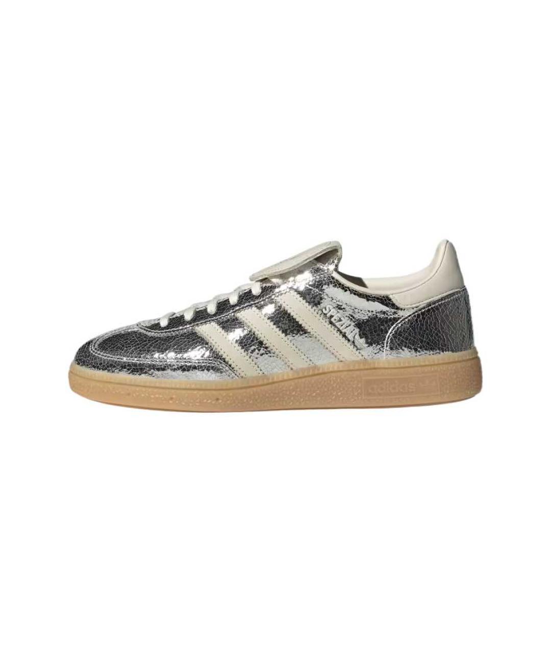 ADIDAS Серебряные кожаные кроссовки, фото 4