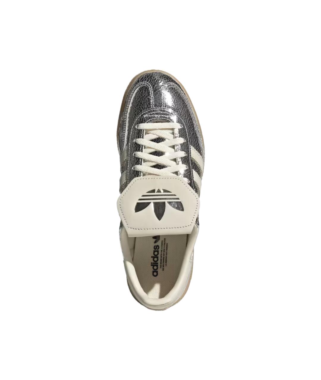 ADIDAS Серебряные кожаные кроссовки, фото 3