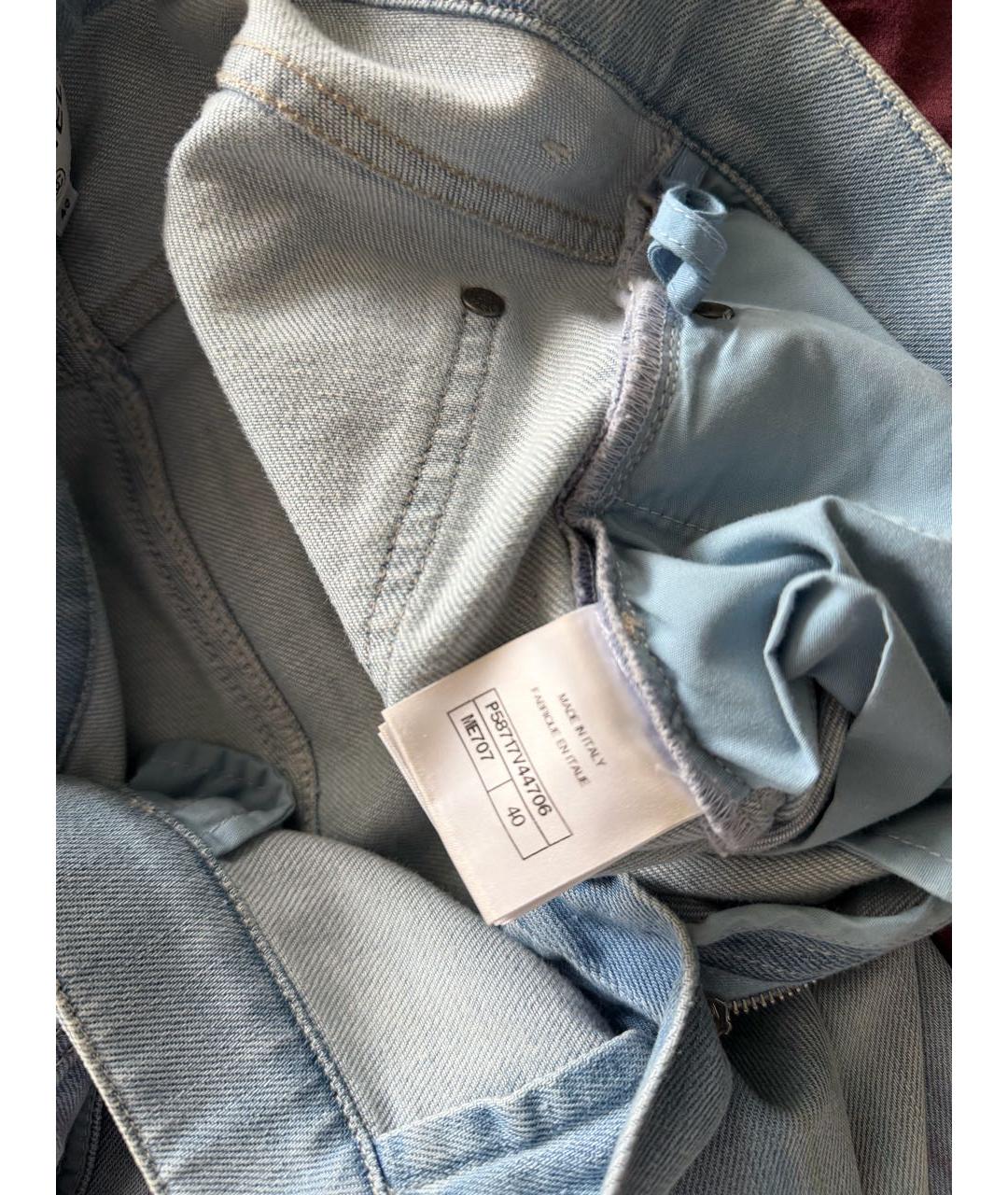 CHANEL Голубые хлопковые прямые джинсы, фото 3